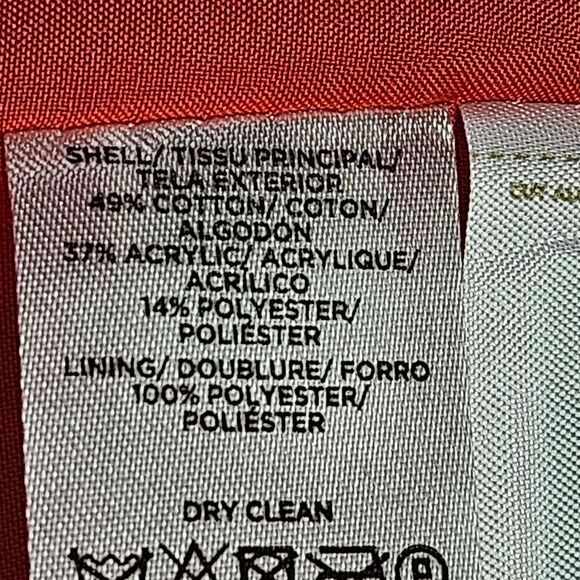 LOFT Rapture Red Coral Trendy Career Professional  Double Breasted Tweed Blazer - Picture 9 of 13